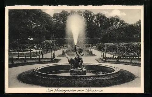 AK Potsdam, Schloss Sanssouci, Fontaine im Rosengarten