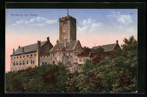 AK Eisenach, Ansicht der Wartburg von Osten