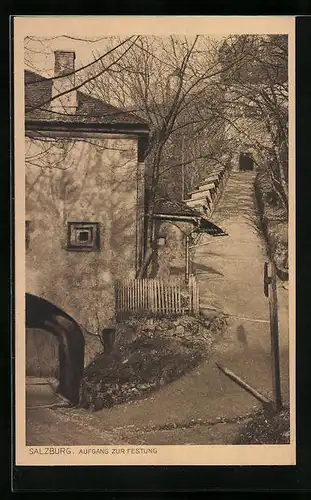 AK Salzburg, Aufgang zur Festung Hohen Salzburg