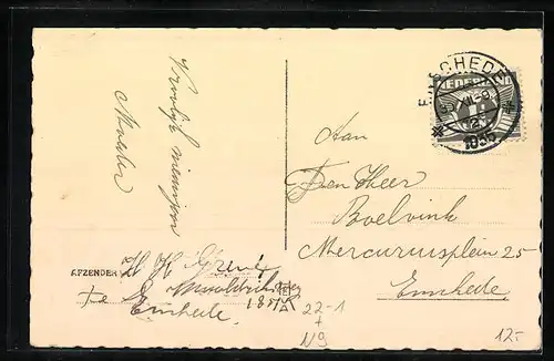 AK Enschede, auf der Strasse vor der Synagoge