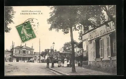 AK Dreux, L`Arrivee de la Gare