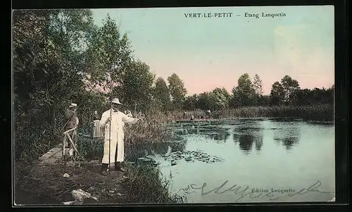 AK Vert-le-Petit, Etang Lanquetin, Pecheurs