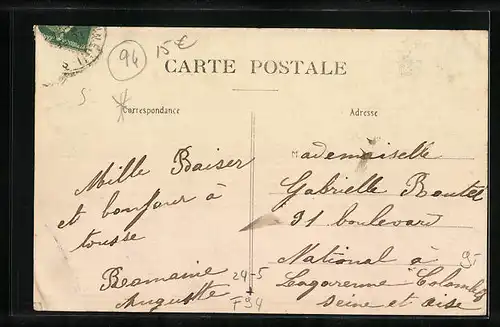 AK Bonneuil, Les Inondations de la Marne 1910, Entree du Restaurant du Moulin de Bonneuil, Maison Galerme