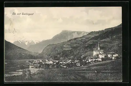 AK Ötz in Tirol, Ortsansicht mit Tschirgant