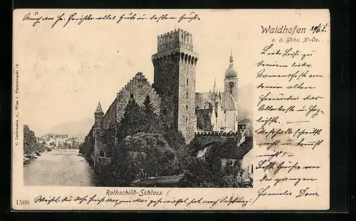AK Waidhofen a. d. Ybbs, am Fluss neben dem Rothschild-Schloss