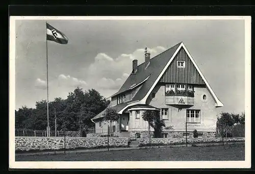 AK Darscheid / Eifel, Jugendherberge, flagge