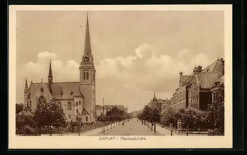 AK Erfurt, Teilansicht mit Thomaskirche