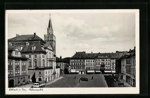 AK Löbau i. Sa., Altmarkt mit Rathaus