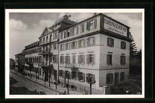 AK Bad Soden / Taunus, Hotel Europäischer Hof, Julius Colloseus Bes.