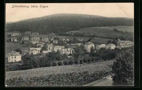 AK Schmiedeberg / Erzgeb., Panoramablick von der Bergwiese