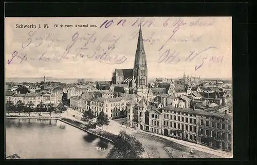 AK Schwerin i. M., Blick vom Arsenal