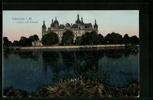 AK Schwerin i. M., Schloss und Burgsee