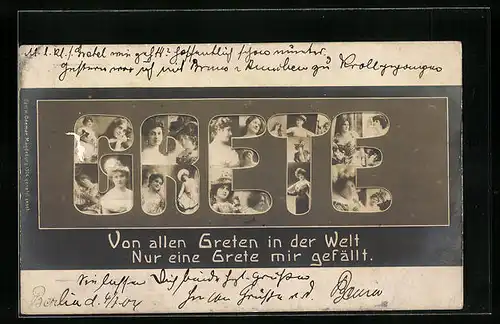 AK Namenstag von Grete