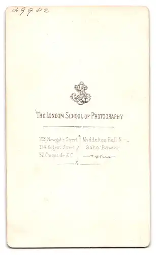 Fotografie The London School of Photography, London, 103 Newgate St., Bürgerlicher mit langem Backenbart und Schnauzer