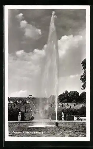 AK Potsdam, Sanssouci, Grosse Fontäne