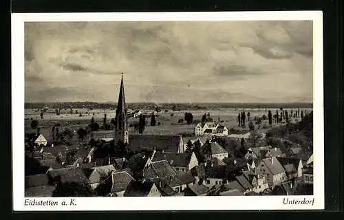 AK Eichstetten /K., Unterdorf mit Blick gegen Kirche