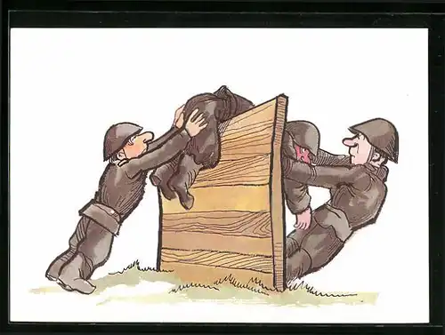 AK Soldaten der NVA helfen sich