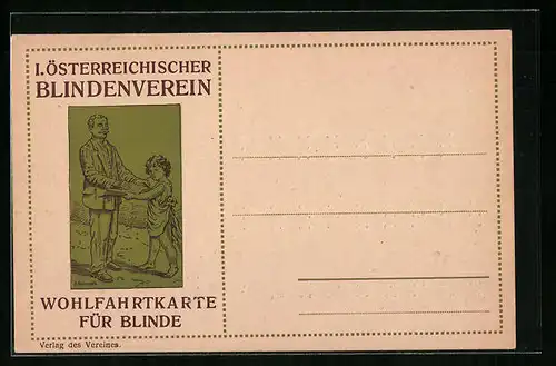 AK I. Östereichischer Blindenverein mit Blindenschrift