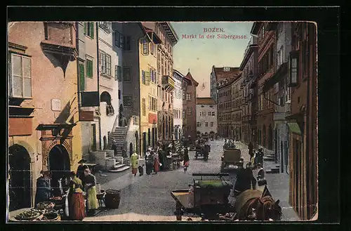 AK Bozen, Markt in der Silbergasse