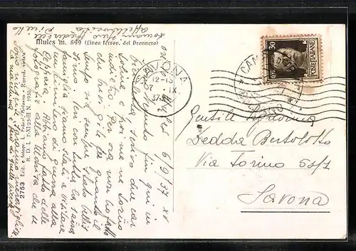 AK Mules all Isaco, Gesamtansicht mit Gipfeln