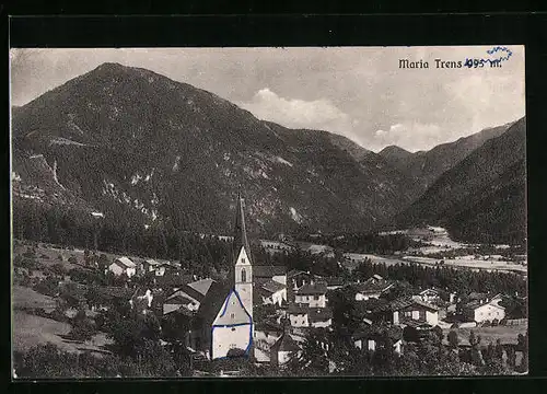 AK Maria Trens, Totalansicht mit Kirche