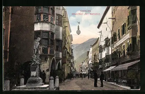 AK Sterzing, Neustadt mit Rathaus