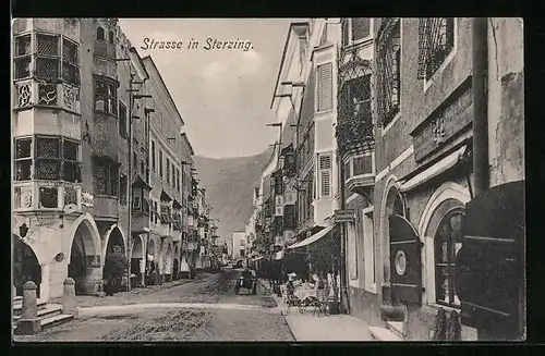 AK Sterzing, Strassenpartie mit Geschäften