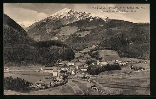 AK Vandoies di Sotto /Val Pusteria, Panorama verso Punta Lacertola