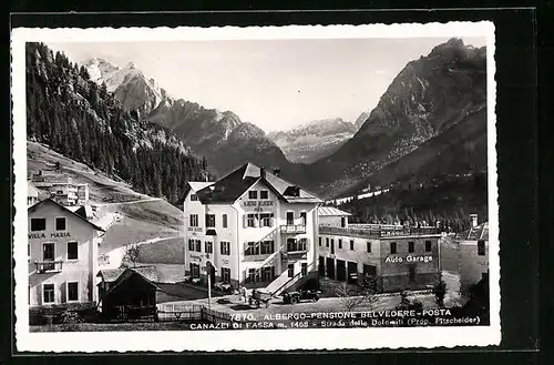 AK Canazei di Fassa, Albergo-Pensione Belvedere-Posta & Auto Garage, Strada delle Dolomiti
