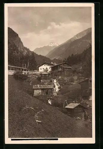 AK Sand in Taufers, Toblhof aus der Vogelschau