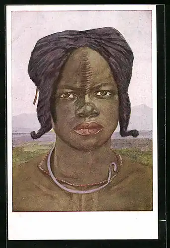 Künstler-AK Afrikanerin vom Stamm der Mongo