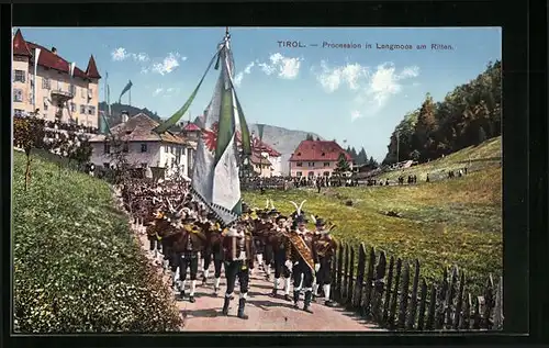 AK Lengmoos am Ritten, Prozession durch den Ort