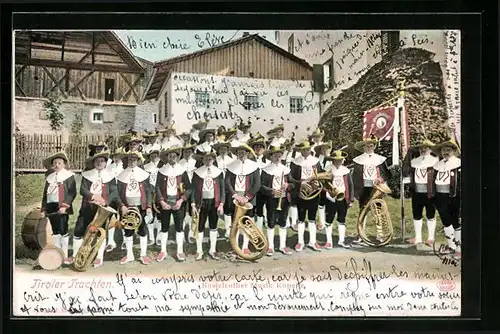 AK Kastelruth, Musik Kapelle in Tiroler Trachten