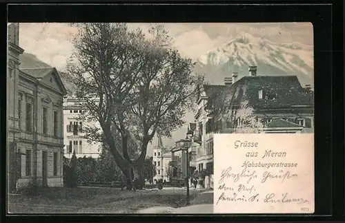 AK Meran, Blick in die Habsburgerstrasse