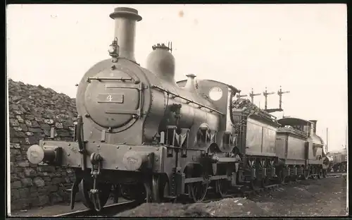 Fotografie Eisenbahn Gross Britannien, Dampflok Nr. 4, Tender-Lokomotive