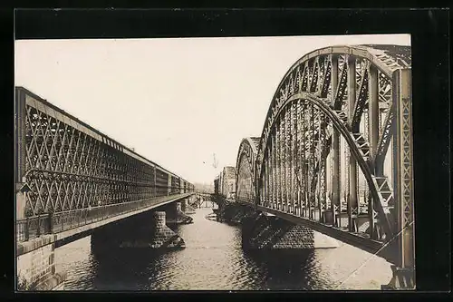 AK Riga, Eisenbrücken über die Düna
