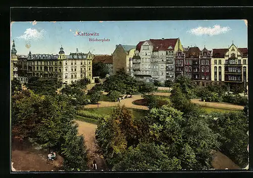 AK Kattowitz, Gebäude und Anlagen am Blücherplatz