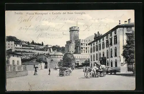 AK Trento, Piazza Romagnosi e Castello del Buon Consiglio