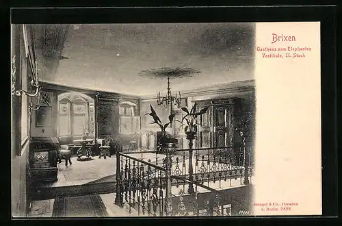 AK Brixen, Gasthaus zum Elephanten, Vestibule, II. Stock