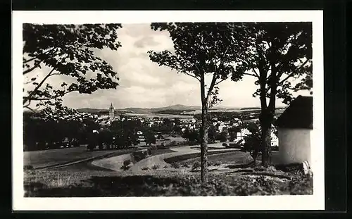 AK Tachov, Ortsansicht hinter Feldern