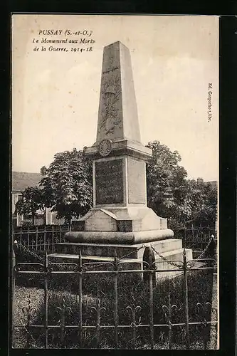 AK Pussay, Le Monument aux Morts de la Guerre