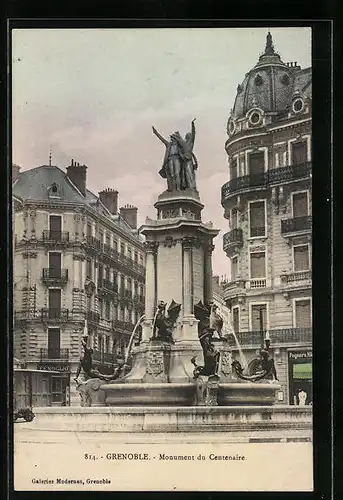 AK Grenoble, Monument du Centenaire