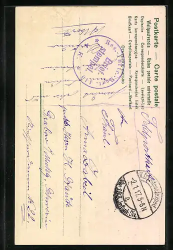 AK Neujahrsgruss mit Hufeisen