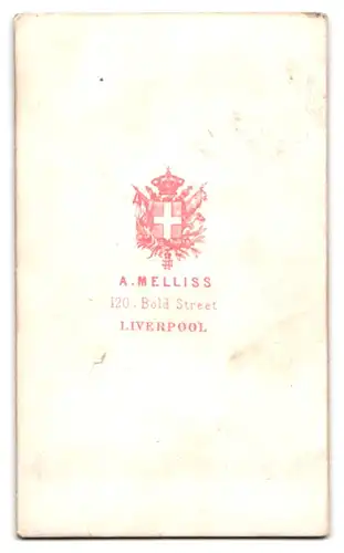 Fotografie A. Melliss, Liverpool, 120, Bold Street, Charmanter Herr in modischer Kleidung