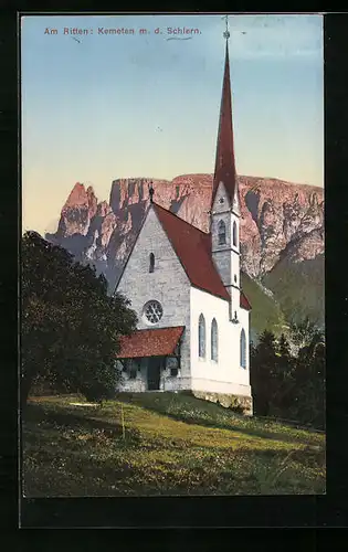 AK Kemeten /Ritten, Kirche gegen Schlern