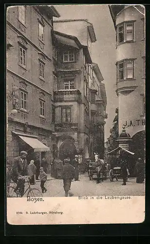 AK Bozen, Blick in die Laubengasse