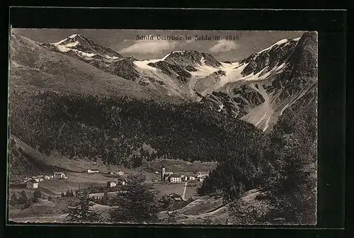 AK Santa Gertrude /Solda, Ortspartie neben Wald im Tal