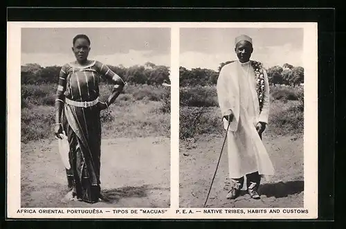 AK Africa Oriental Portuguesa, Tipos de Macuas, afrikanische Volkstypen