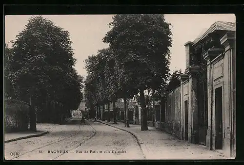 AK Bagneux, Rue de Paris et villa Galandre