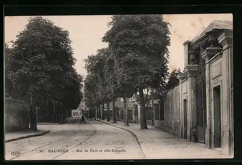 AK Bagneux, Rue de Paris et villa Galandre